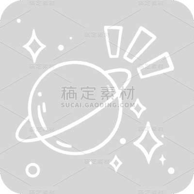 手绘-白色线条涂鸦气氛素材-星球