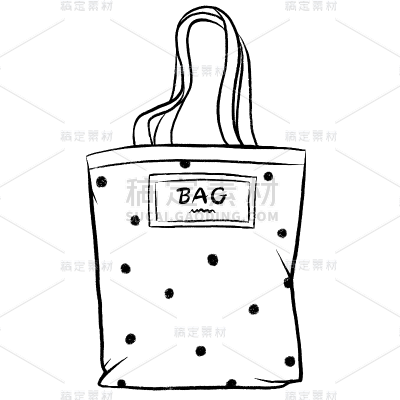手绘-素描帆布包服饰贴纸-斑点