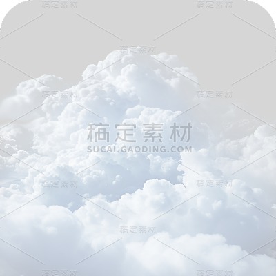 写实风格白云贴纸