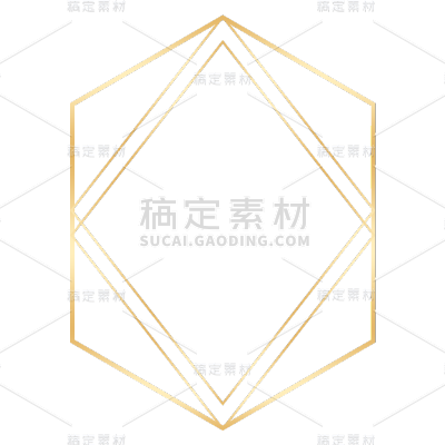 手绘-商务黑金线框元素-菱形