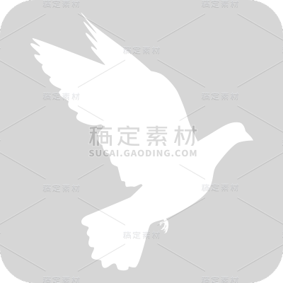 扁平-矢量白鸽剪影动物元素贴纸3
