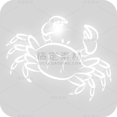 手绘-十二星座形象贴纸-巨蟹座