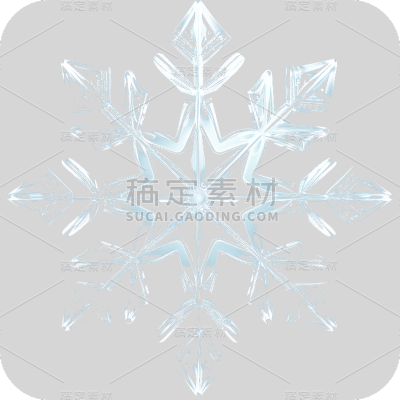 3D立体透明雪花贴纸