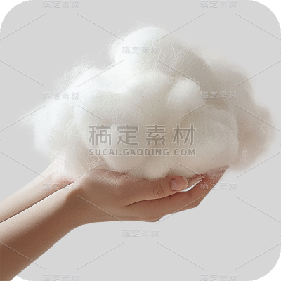 植物通用实景白色棉花团棉花元素素材