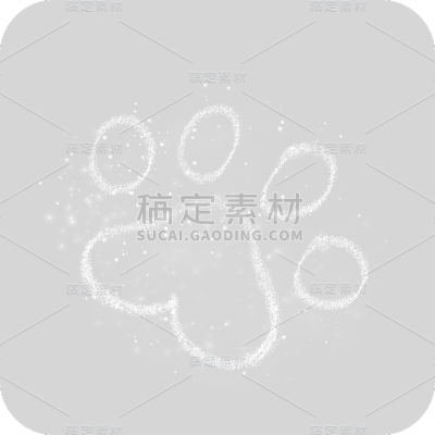 手绘-纹理装饰元素贴纸-爪印
