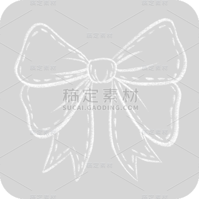 手绘-简约粉笔画装饰贴纸-蝴蝶结