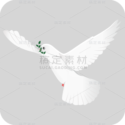 手绘-简约白鸽动物元素贴纸4