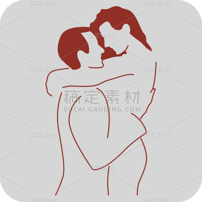 情人节简笔画-拥抱