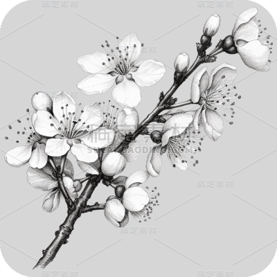 梅花花朵线稿