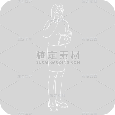 粉笔画上课老师人物贴纸8