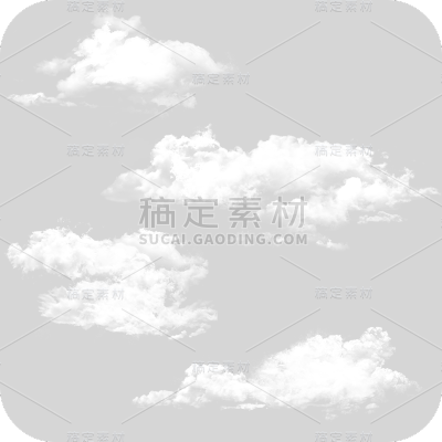 手绘卡通白色云朵元素2