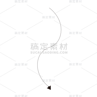 线性基础元素贴纸弯曲箭头