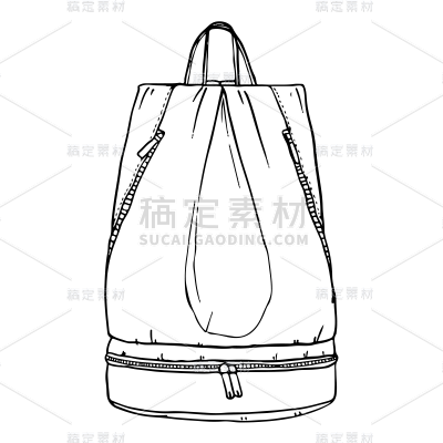 手绘-线条简笔画元素-背包