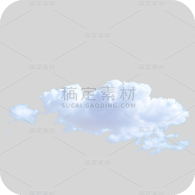 写实风格白云贴纸