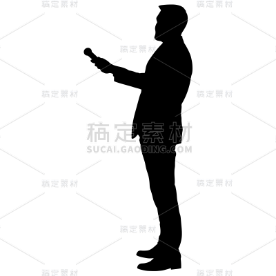 矢量-采访人物元素贴纸记者-SVG