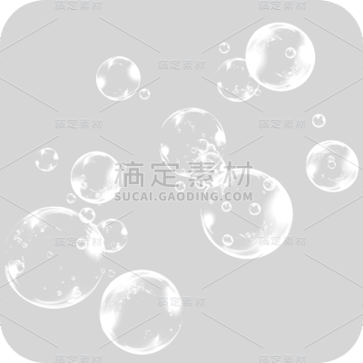 通用白色透明气泡冒泡元素贴纸