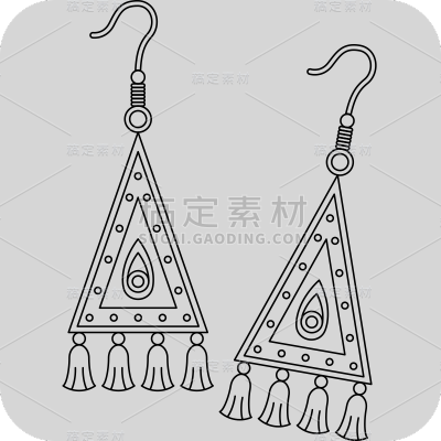 线性手绘耳坠民族首饰