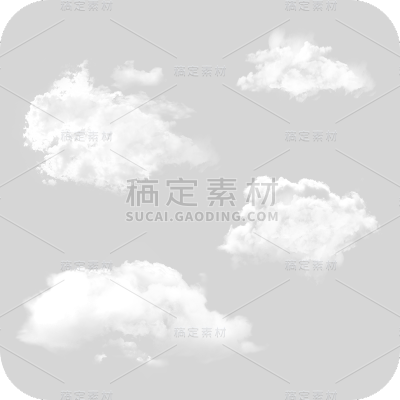 手绘白色卡通云朵1