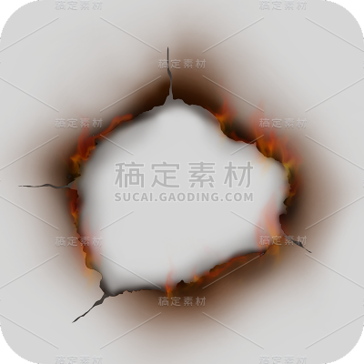 特效通用火烧撕纸边元素素材