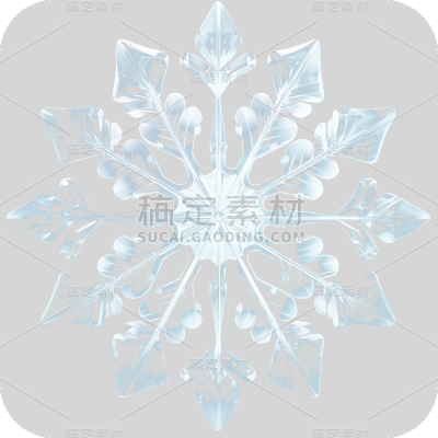 3D立体透明雪花贴纸