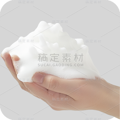 特效通用手捧白色绵密泡沫泡泡元素素材