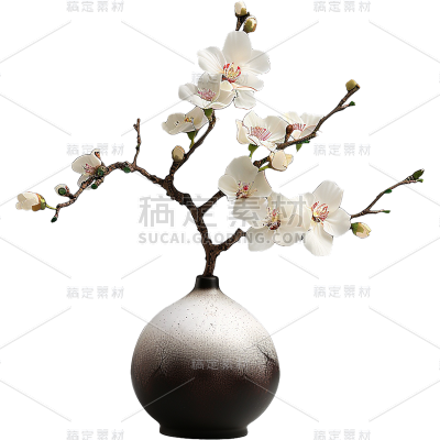 植物通用中式花瓶元素素材