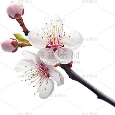 粉色梅花花朵