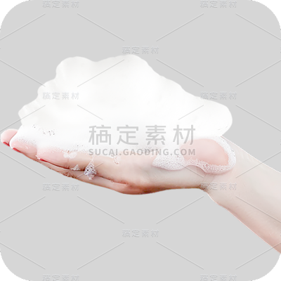 特效通用手捧白色绵密泡沫泡泡元素素材