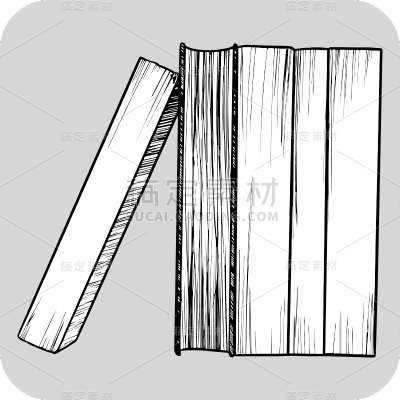 手绘-学习用品图书素描贴纸-SVG4
