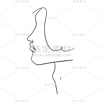 手绘人物侧脸简笔画