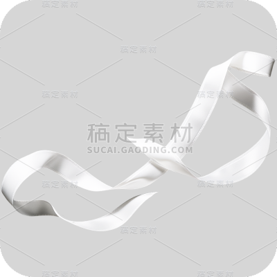 通用时尚感白色丝带彩带飘带包装装饰元素贴纸