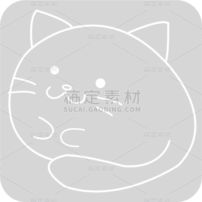 手绘-简笔画可爱动物贴纸-猫咪
