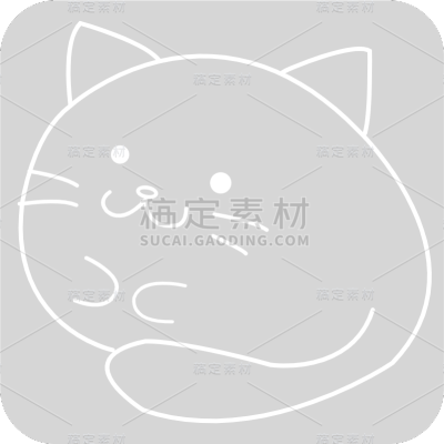 手绘-简笔画可爱动物贴纸-猫咪