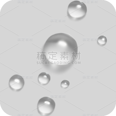 特效通用白色透明多个圆形水滴元素素材