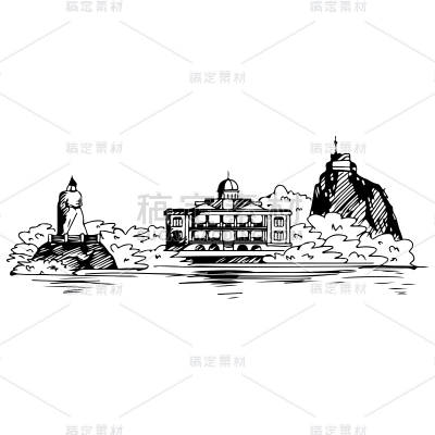 SVG-建筑元素素描贴纸