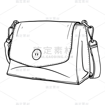 手绘-线条简笔画元素-斜挎包