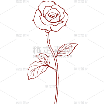 花卉元素线条简约贴纸