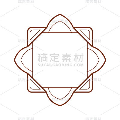 扁平中国风传统边框元素3