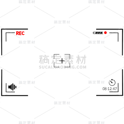 手绘-摄影机取景器-电影实景线框