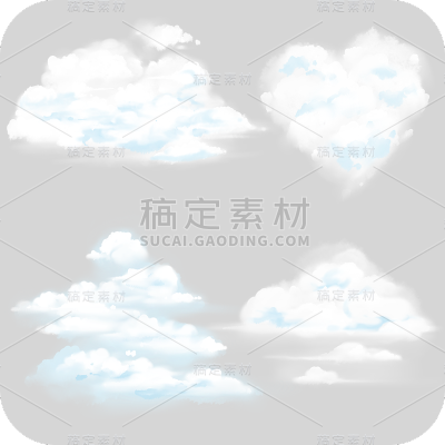 手绘白色卡通云朵3