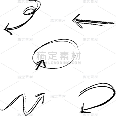 手绘卡通涂鸦箭头