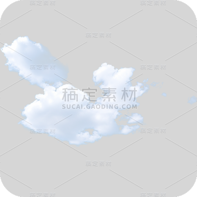 写实风格白云贴纸