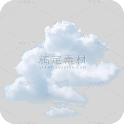写实风格白云贴纸