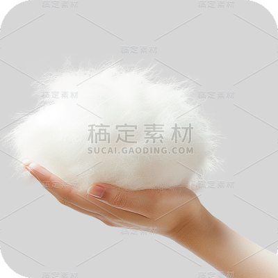 植物通用实景白色棉花团棉花元素素材