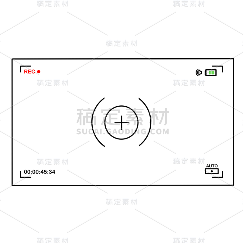 手绘-摄影机取景器-电影实景线框