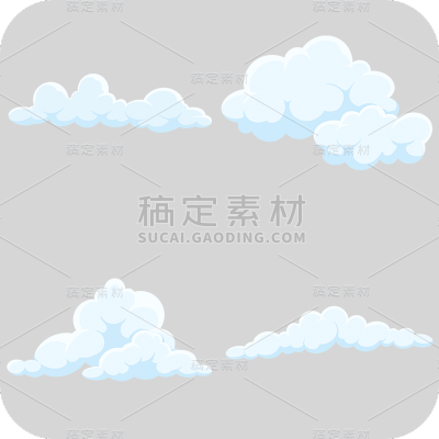 手绘卡通云朵插画元素8