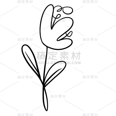 手绘花朵植物花卉线稿画