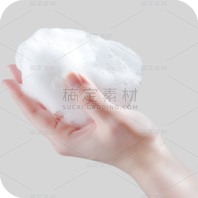 特效通用手捧白色绵密泡沫泡泡元素素材