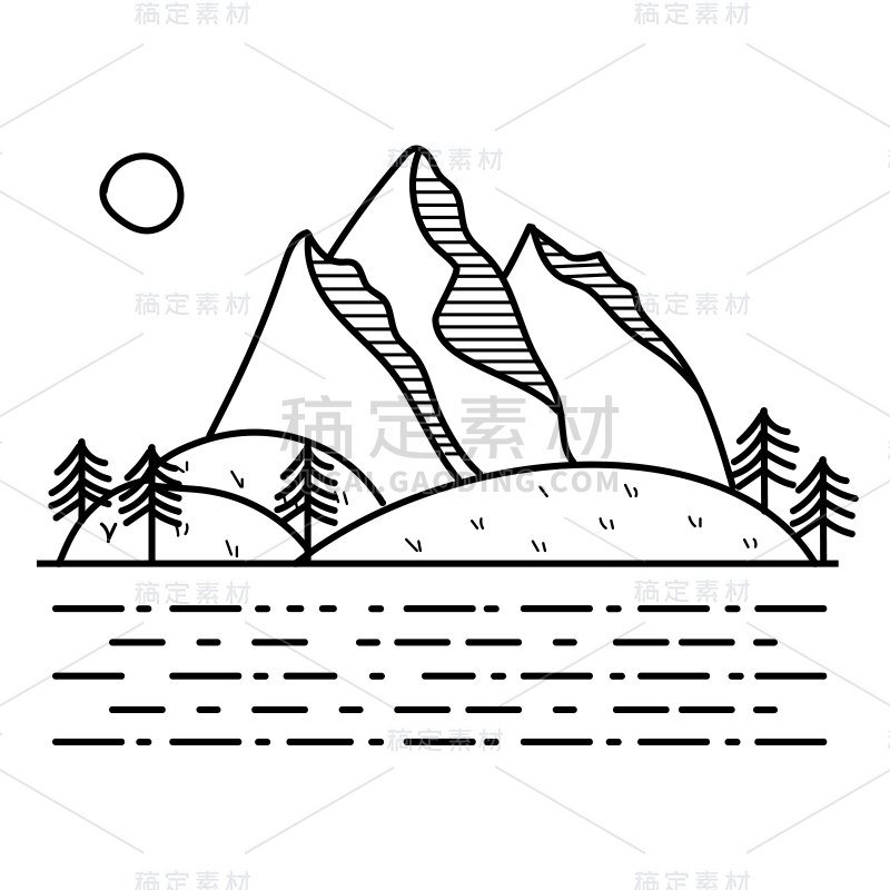 自然元素线稿贴纸-SVG2