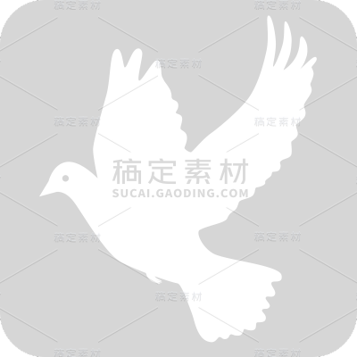 扁平-矢量白鸽剪影动物元素贴纸1